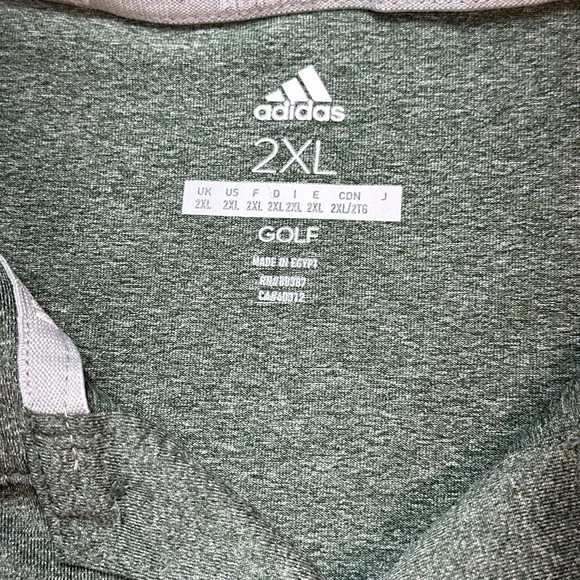 Adidas Polo Mens Size 2XL Heather Green Golf Performance Moisture Wicking - Picture 3 of 9